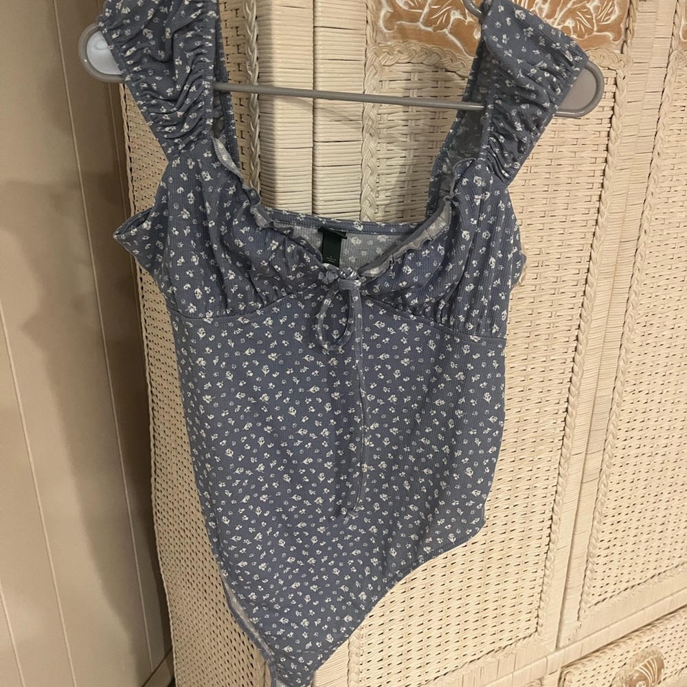 Floral Blue Bodysuit